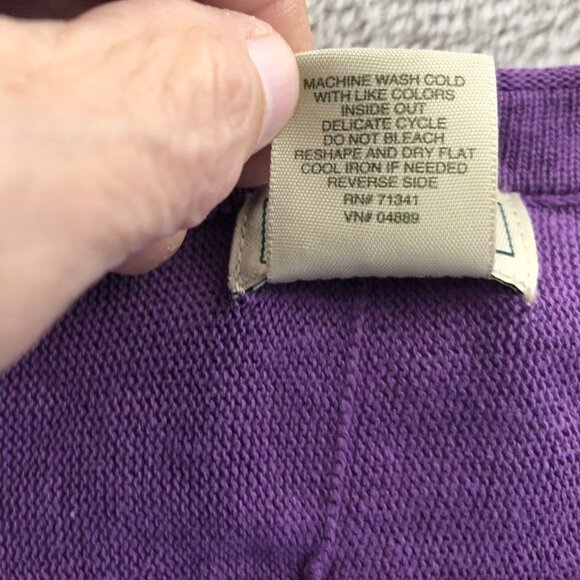 L.L.Bean Womens Cardigan Sweater Small Long Sleeve Button-Up V-Neck Knit Casual - Picture 11 of 15